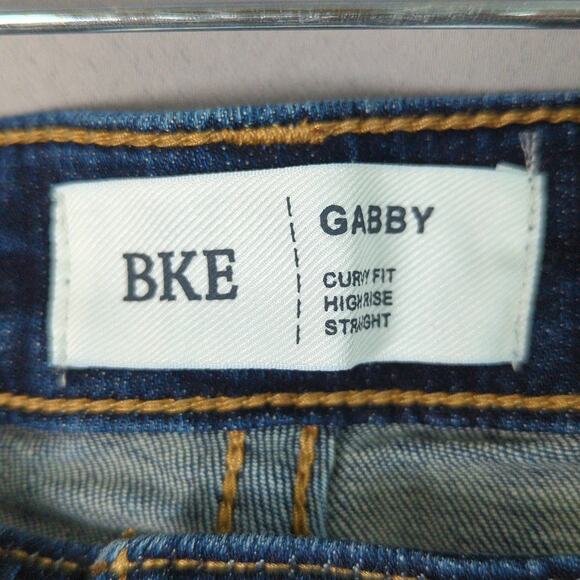 BKE Gabby Jeans Womens 33x32 Blue Curvy Fit Straight High Rise Stretch - Picture 2 of 8